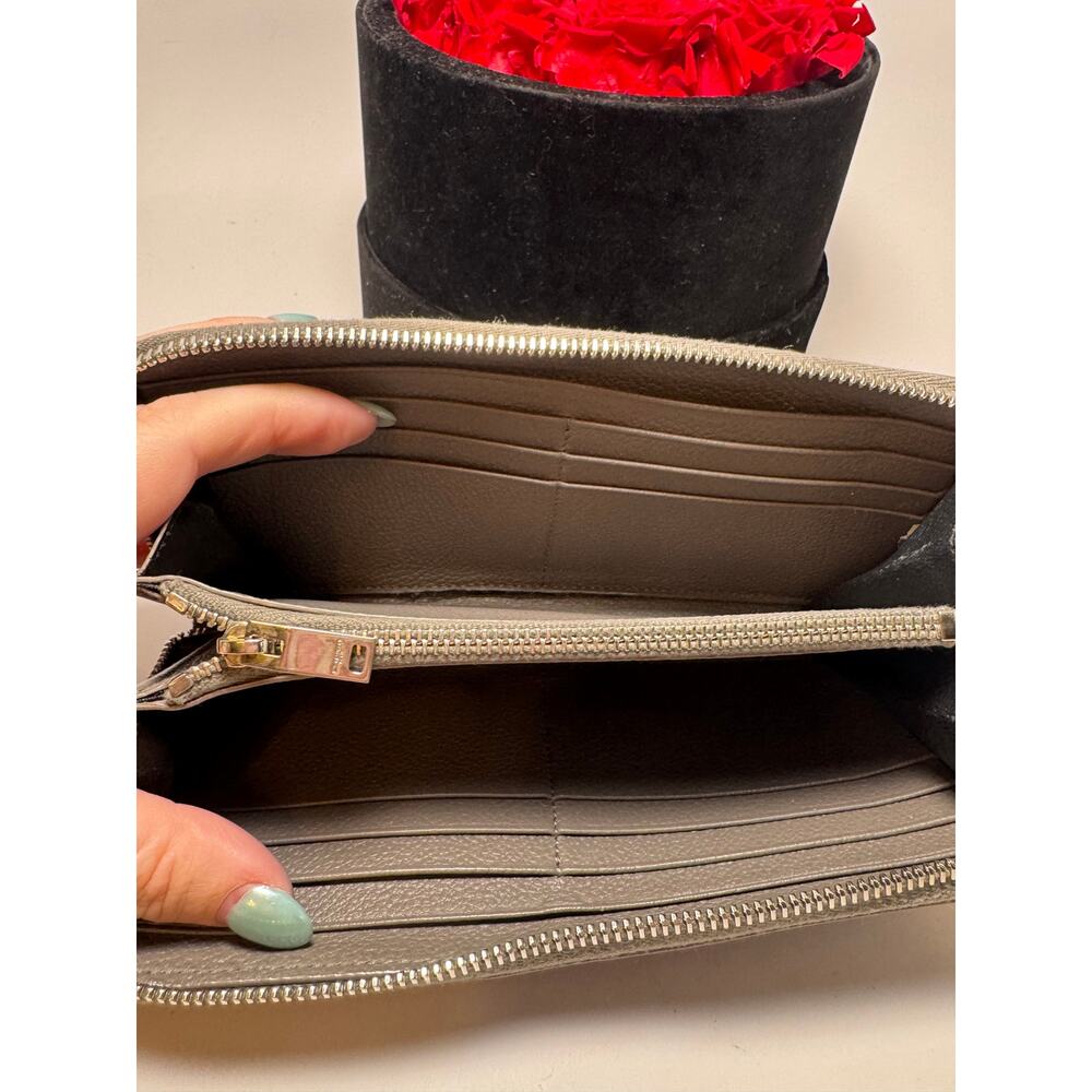 Saint Laurent Grained Calf Skin Rive Gauche Zip Around Wallet - Picture 7 of 14